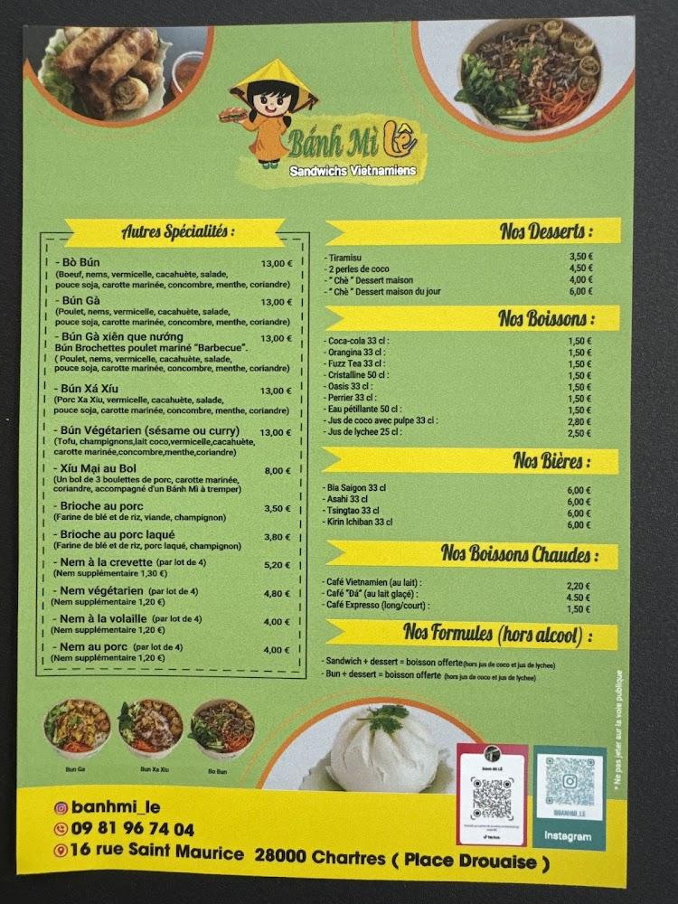 Banh Mi Lê sandwich vietnamien - Menu Image 1